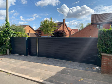 Aluminium framed, composite/upvc/aluminium infilled gates 21